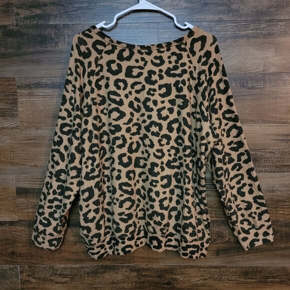 Buffalo David Bitton Jersey Knit Top XXL Cheetah Gold Soft Stretch Knit - Picture 2 of 9